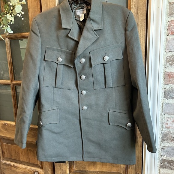 Heereseigentum Vtg 1988 Mens German Military Jacket Sz 92/11 Sm Olive Wool Blend - Picture 6 of 6